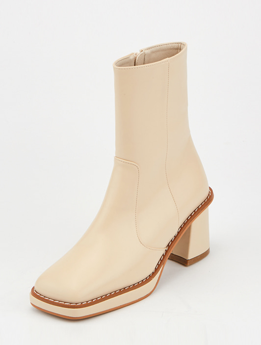 [윤은혜 착용]Chungky Ankle Boots (Ivory)