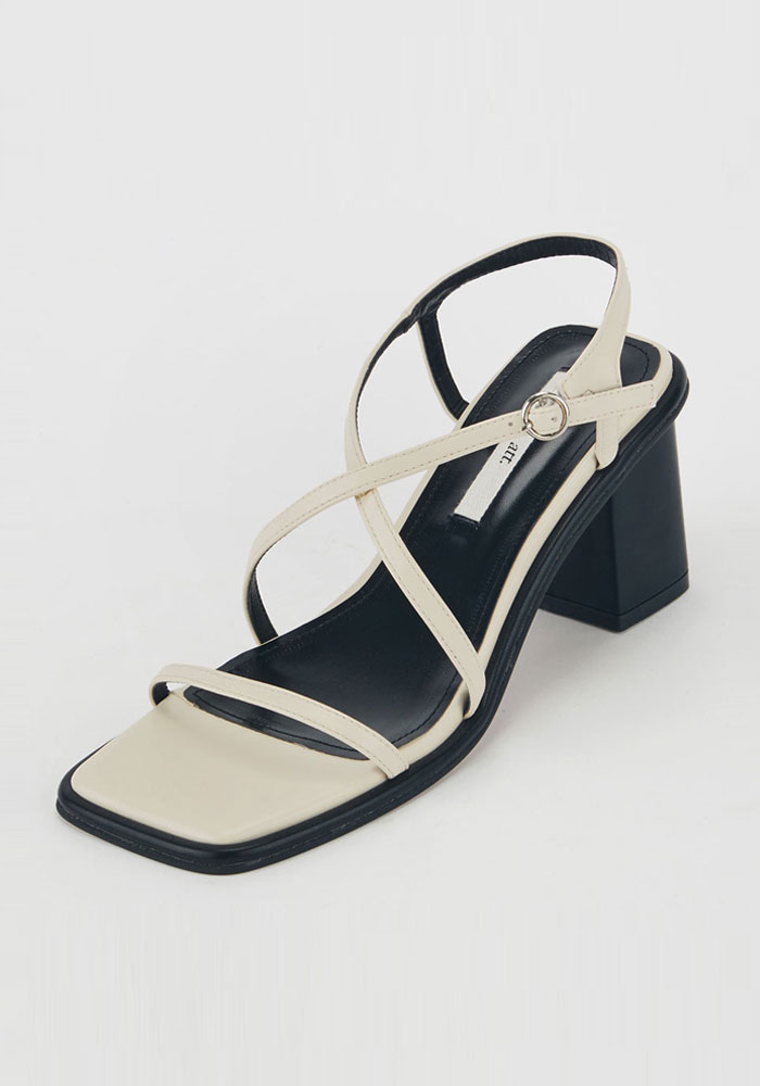Square Sandal Heel (Ivory)
