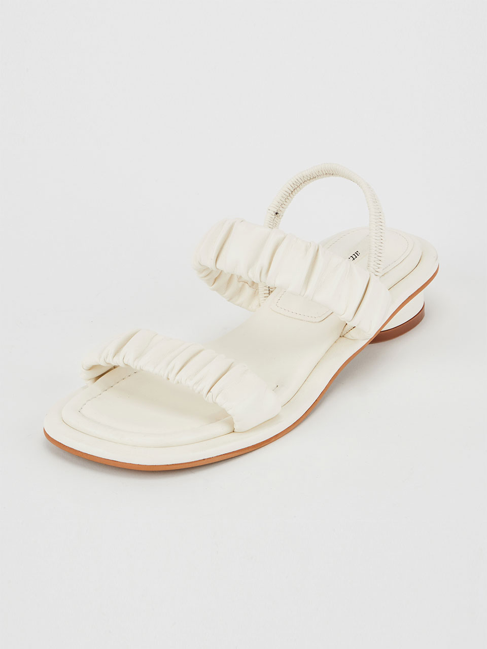 Shirring Strap Sandal (White)