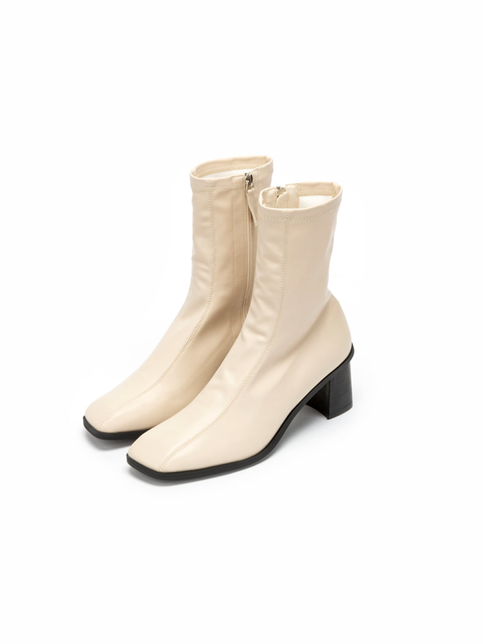 Line Span Heel Boots (Ivory)