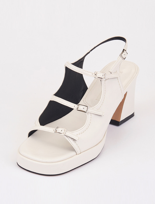 [한선화 착용]Strap Sandal Heel (White)