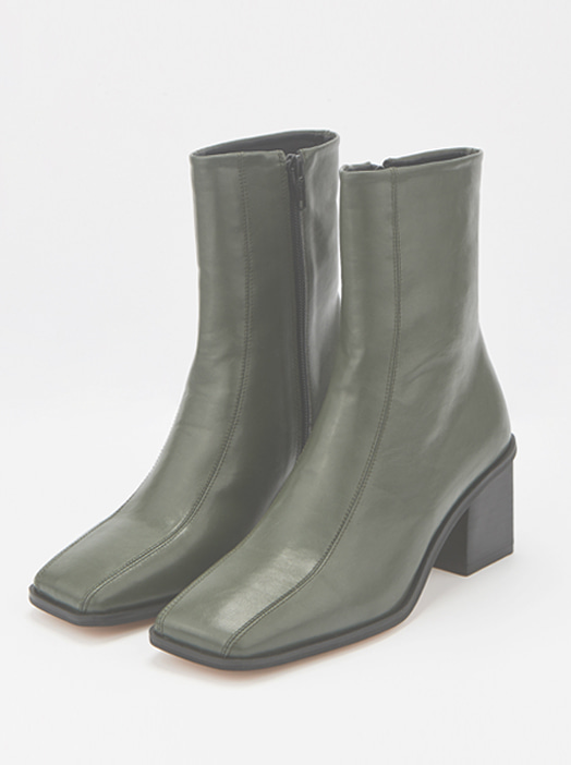 Line Heel Boots (Khaki)
