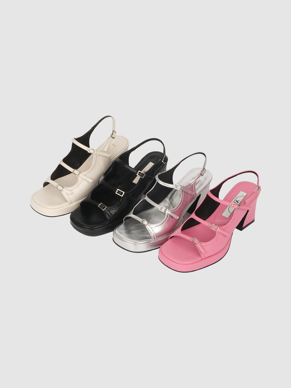 [한선화 착용][뉴 컬러]Strap Sandal Heel (4colors)