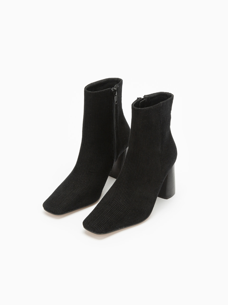 [Clearance] Corduroy ankle boots (Black)