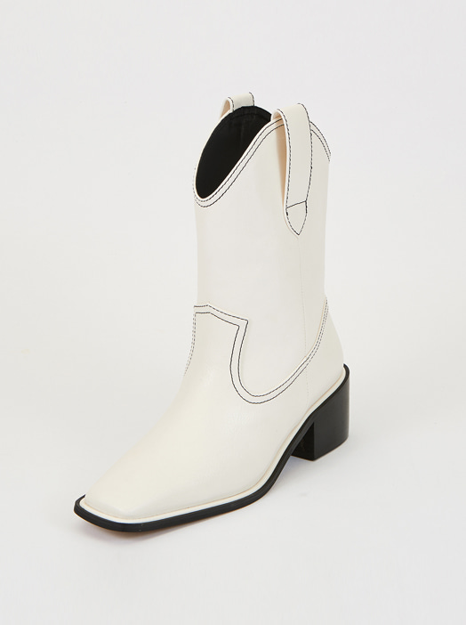 Half Western Boots (Ivory)