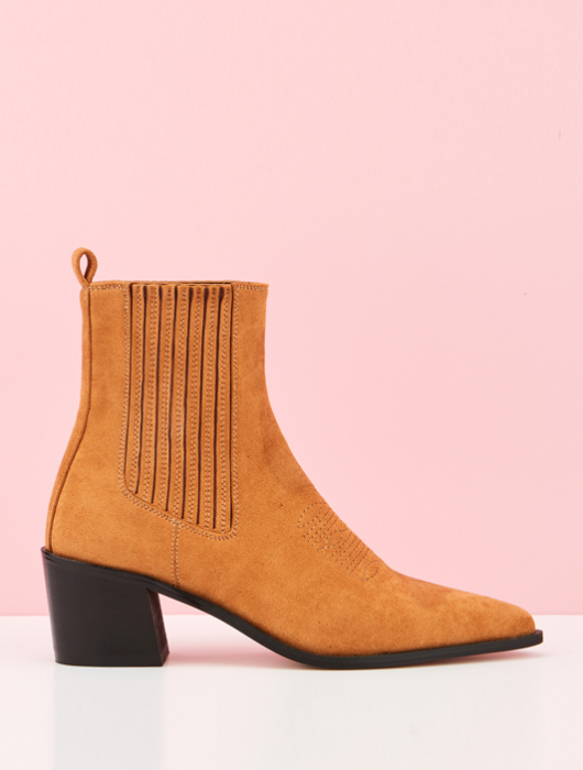 Suede Western Boots (Camel)